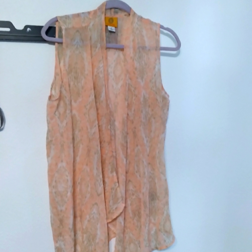 Peach chiffon over blouse